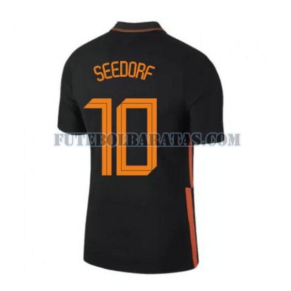 camisa seedorf 10 holanda 2020 away - preto homens