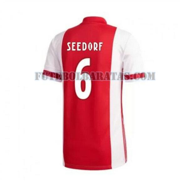 camisa seedorf 6 ajax amsterdam 2020-2021 home - vermelho homens