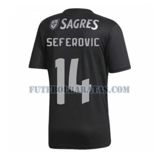 camisa seferovic 14 benfica 2020-2021 away - preto homens