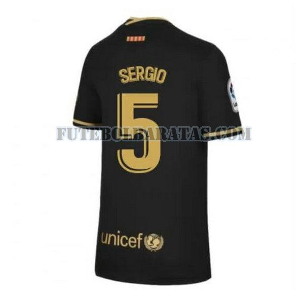camisa sergio 5 barcelona 2020-2021 away - preto homens