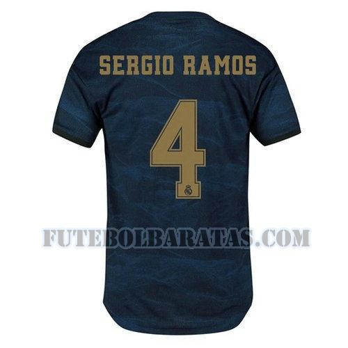camisa sergio ramos 4 real madrid 2019-2020 away - azul homens