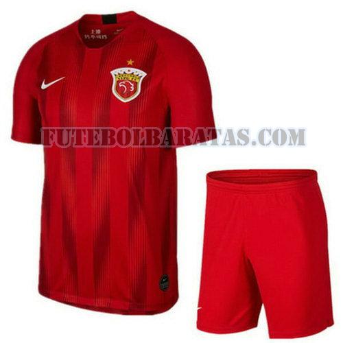 camisa shanghai sipg 2019-2020 home - vermelho meninos