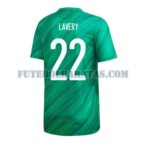 camisa shayne lavery 22 irlanda do norte 2020 home - verde homens