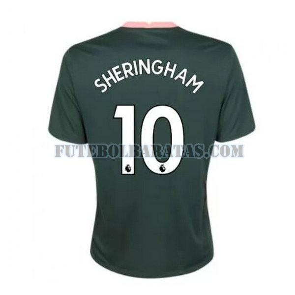 camisa sheringham 10 tottenham hotspur 2020-2021 away - verde homens