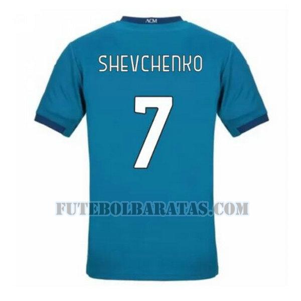 camisa shevchenko 7 ac milan 2020-2021 third - azul homens