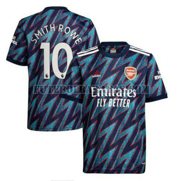 camisa smith rowe 10 arsenal 2021 2022 third - azul homens