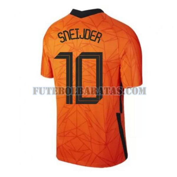 camisa sneijder 10 holanda 2020 home - laranja homens