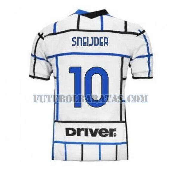 camisa sneijder 10 inter de milão 2020-2021 away - branco homens