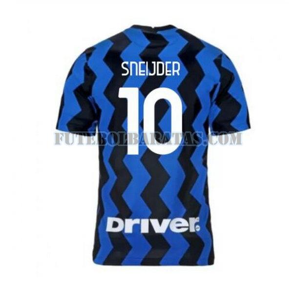 camisa sneijder 10 inter de milão 2020-2021 home - branco homens