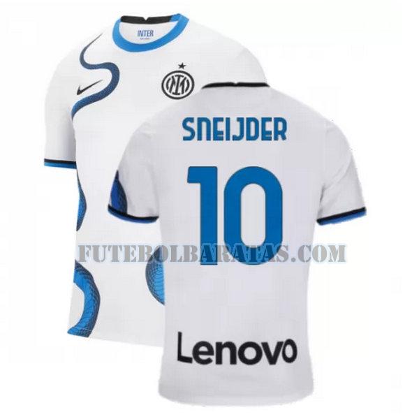 camisa sneijder 10 inter de milão 2021 2022 away - branco homens