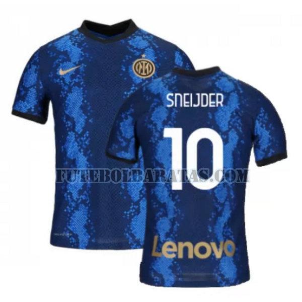 camisa sneijder 10 inter de milão 2021 2022 home - azul homens