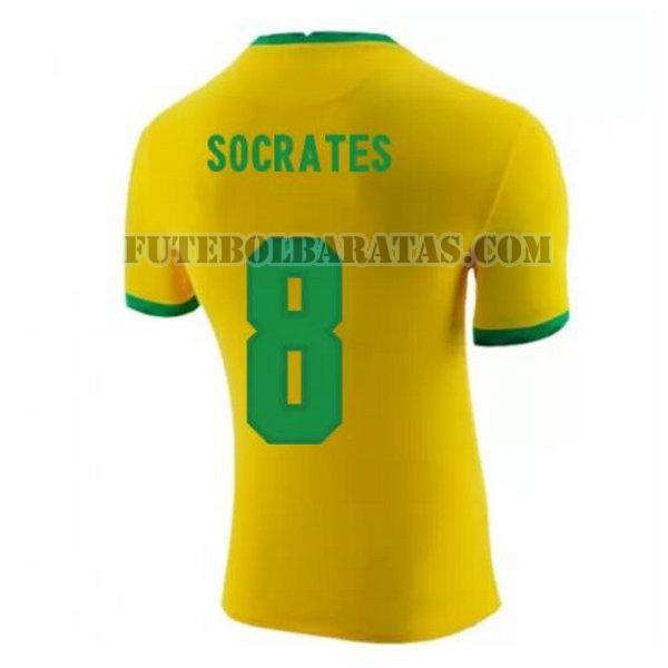 camisa socrates 8 brasil 2020-2021 home - amarelo homens
