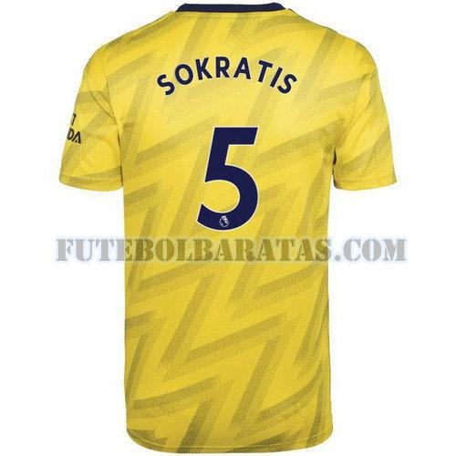 camisa sokratis 5 arsenal 2019-2020 away - amarelo homens