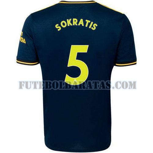 camisa sokratis 5 arsenal 2019-2020 third - azul homens