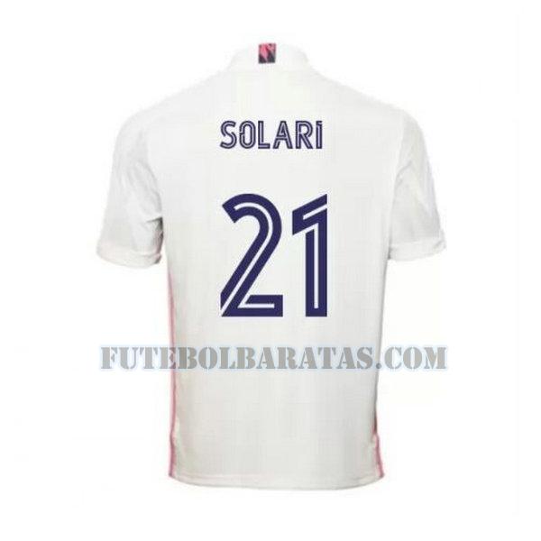 camisa solari 21 real madrid 2020-2021 home - branco homens