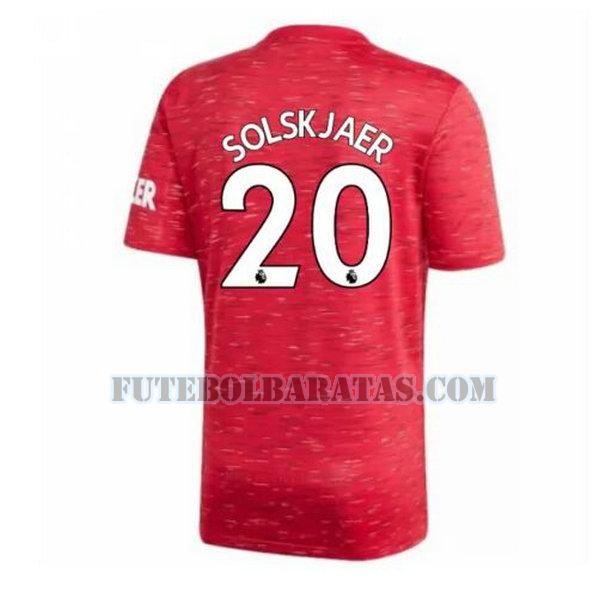 camisa solskjaer 20 manchester united 2020-2021 home - vermelho homens