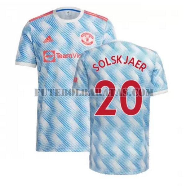 camisa solskjaer 20 manchester united 2021 2022 away - azul homens