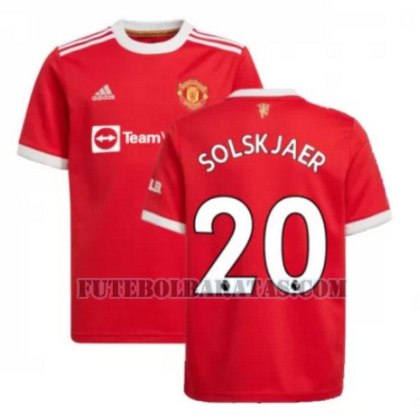 camisa solskjaer 20 manchester united 2021 2022 home - vermelho homens