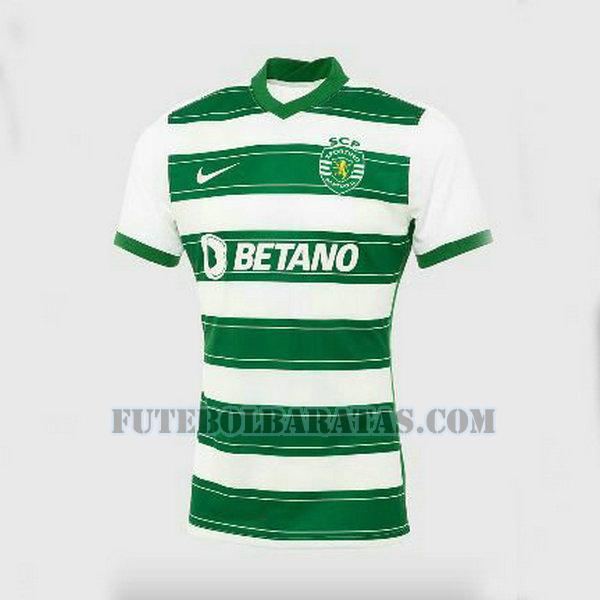 camisa sporting lisboa 2021 2022 home - verde branco homens