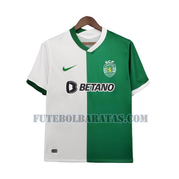 camisa sporting lisboa 2021 2022 pre-match training - verde branco homens