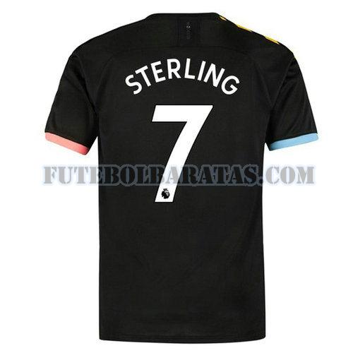 camisa sterling 7 manchester city 2019-2020 away - preto homens