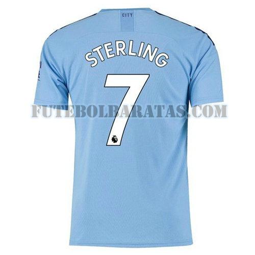 camisa sterling 7 manchester city 2019-2020 home - azul homens