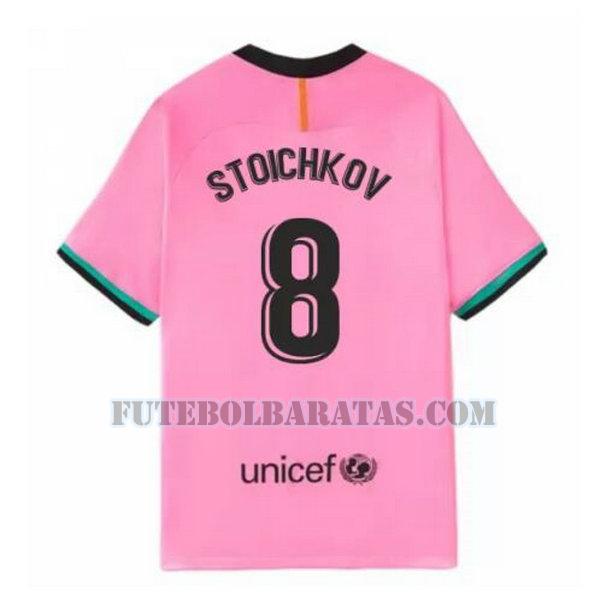 camisa stoichkov 8 barcelona 2020-2021 third - rosa homens