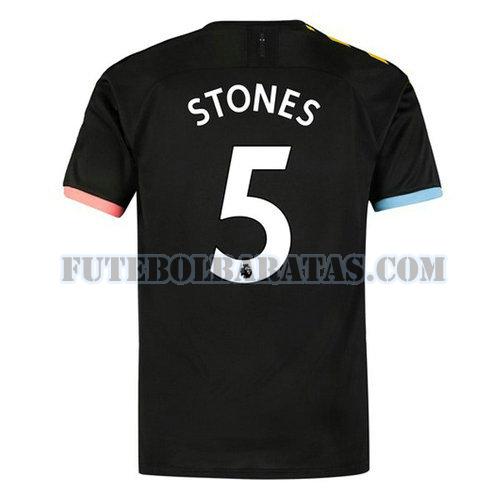 camisa stones 5 manchester city 2019-2020 away - preto homens