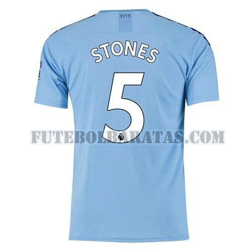 camisa stones 5 manchester city 2019-2020 home - azul homens