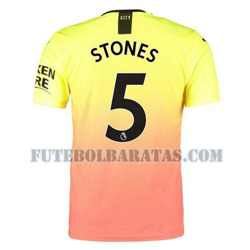 camisa stones 5 manchester city 2019-2020 third - laranja homens