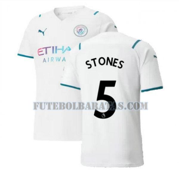 camisa stones 5 manchester city 2021 2022 away - branco homens