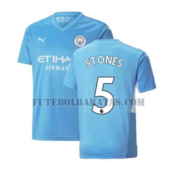 camisa stones 5 manchester city 2021 2022 home - azul homens
