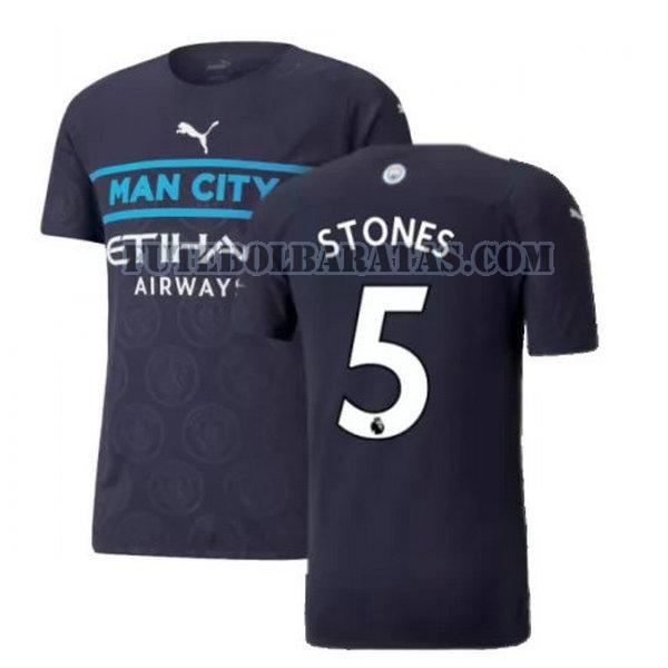 camisa stones 5 manchester city 2021 2022 third - preto homens