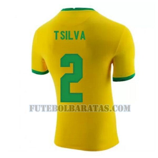 camisa t.silva 2 brasil 2020-2021 home - amarelo homens