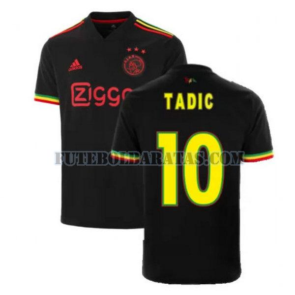 camisa tadic 10 ajax amsterdam 2021 2022 third - preto homens