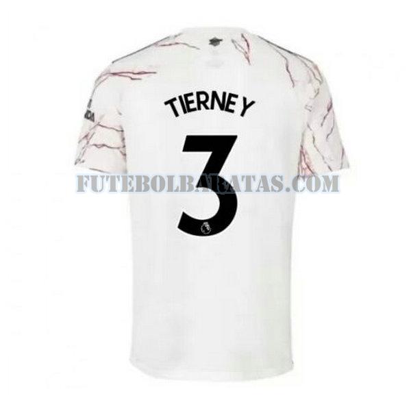 camisa tierney 3 arsenal 2020-2021 away - branco homens