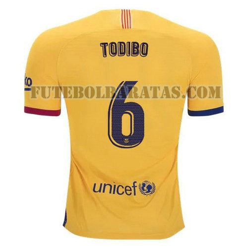 camisa todibo 6 barcelona 2019-2020 away - amarelo homens