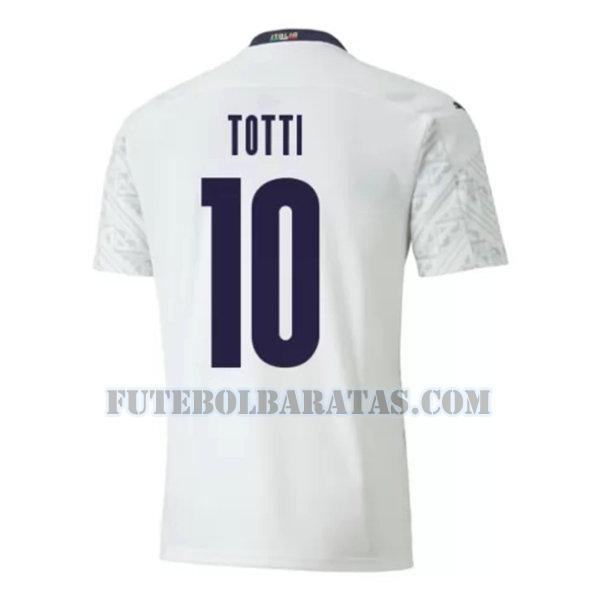 camisa totti 10 itália 2020 away - branco homens