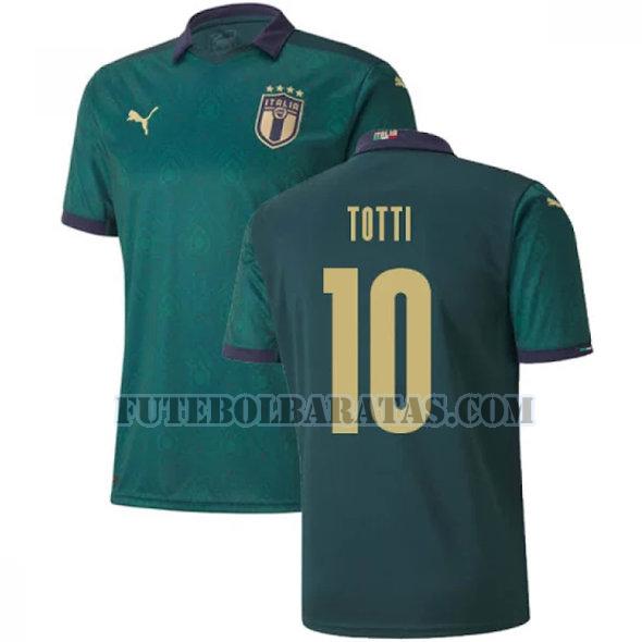 camisa totti 10 itália 2020 third - verde homens