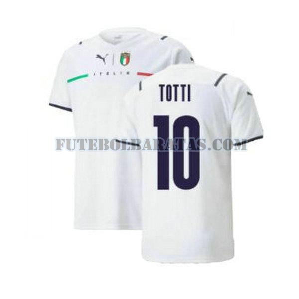 camisa totti 10 itália 2021 2022 away - branco homens