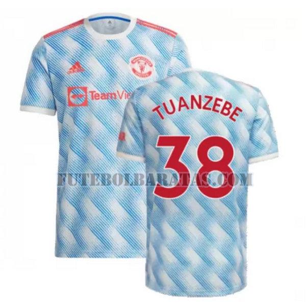 camisa tuanzebe 38 manchester united 2021 2022 away - azul homens