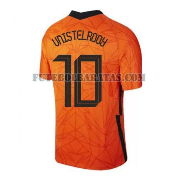 camisa v.nistelrooy 10 holanda 2020 home - laranja homens