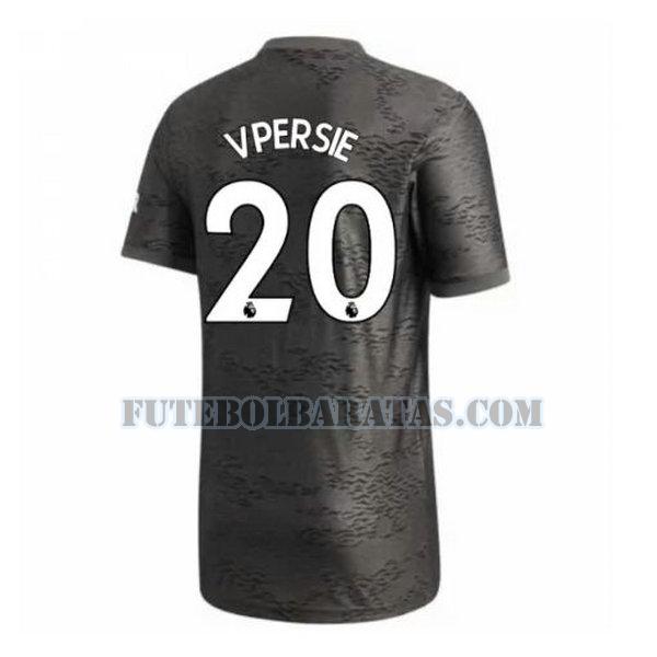camisa v.persie 20 manchester united 2020-2021 away - preto homens