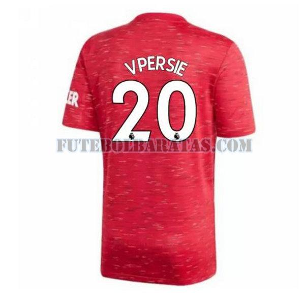 camisa v.persie 20 manchester united 2020-2021 home - vermelho homens