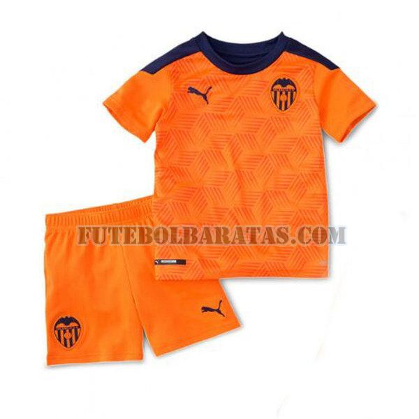 camisa valencia 2020-2021 away - laranja meninos
