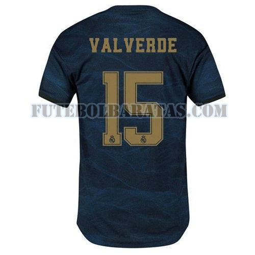 camisa valverde 15 real madrid 2019-2020 away - azul homens