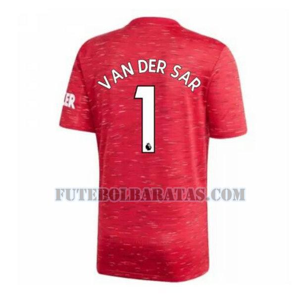 camisa van der sar 1 manchester united 2020-2021 home - vermelho homens