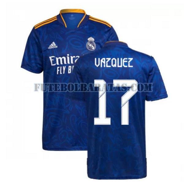 camisa vazquez 17 real madrid 2021 2022 away - azul homens
