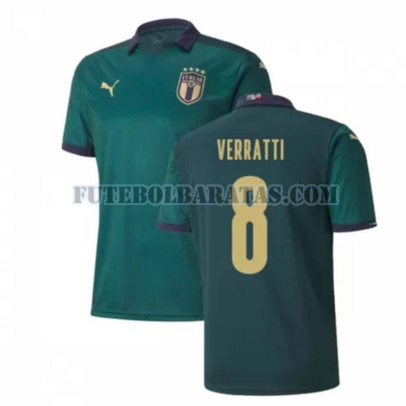 camisa verratti 8 itália 2020 third - verde homens