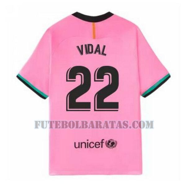 camisa vidal 22 barcelona 2020-2021 third - rosa homens